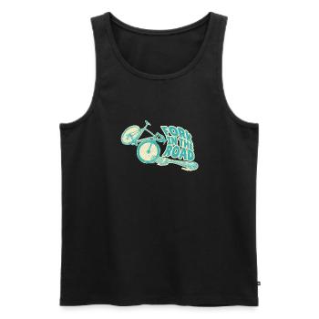 Bicycle crashing into a fork in the road - Men's Premium Organic Tank Top - black - Front - AI Model Male 178 light (178cm)