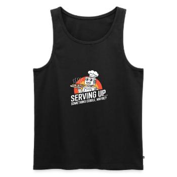 Servieren... Vielleicht etwas Essbares? - Männer Premium Bio Tank Top - Schwarz - Vorne - AI Model Male 178 light (178cm)