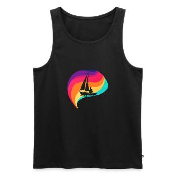 Sailing Boats Sailboats - Men's Premium Organic Tank Top - black - Front - AI Model Male 178 light (178cm)