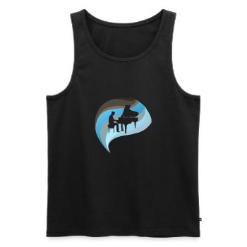Piano Keyboard Instrument - Men's Premium Organic Tank Top - black - Front - Michal (187cm)