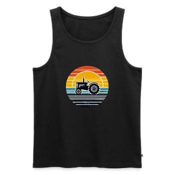 Oldtimer Traktor Farmer Landwirtschaft Traktoren - Männer Premium Bio Tank Top - Schwarz - Vorne - AI Model Male 178 light (178cm)