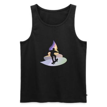 Planche à roulettes Skater Kickflip - Débardeur bio Premium Homme - noir - Devant - Michal (187cm)
