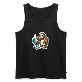 Grill master grilling - Men's Premium Organic Tank Top - black - Front - AI Model Male 178 light (178cm)