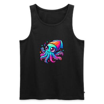 Colorful Squid for Kids - Men's Premium Organic Tank Top - black - Front - Michal (187cm)