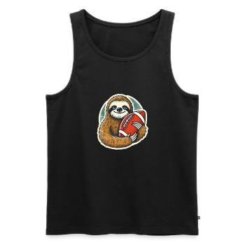 Football Faultier - Männer Premium Bio Tank Top - Schwarz - Vorne - Michal (187cm)