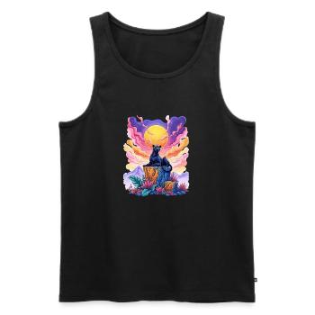 Panther on top - Men's Premium Organic Tank Top - black - Front - Michal (187cm)