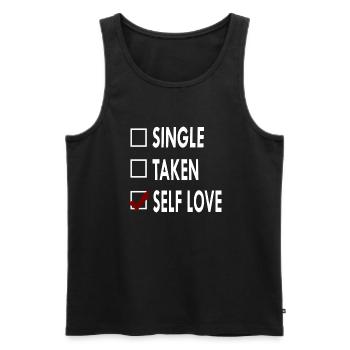 SINGLE SELF LOVE - Débardeur bio Premium Homme - noir - Devant - AI Model Male 178 light (178cm)