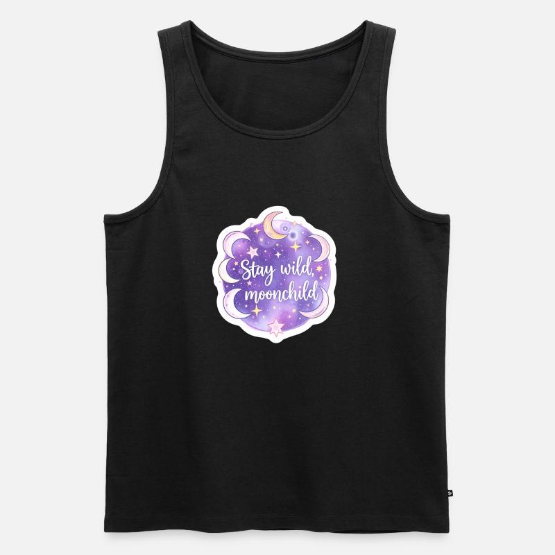 Mystique Moonchild Céleste Boho Astrologie - Débardeur bio Premium Homme - noir