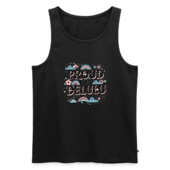 Proud to be Delulu - Männer Premium Bio Tank Top - Schwarz - Vorne - Michal (187cm)