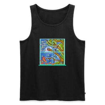 Lustige Kawaii Niedliche Baum Ast Klopfen Klassische Kunst - Männer Premium Bio Tank Top - Schwarz - Vorne - AI Model Male 178 light (178cm)