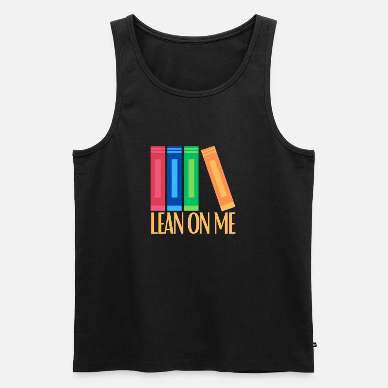 « Lean On Me » - une invitation colorée à soutenir. - Débardeur bio Premium Homme - noir