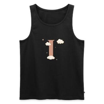 Letter i clouds stars - Men's Premium Organic Tank Top - black - Front - Michal (187cm)