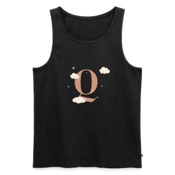 Letter Q Clouds Stars - Men's Premium Organic Tank Top - black - Front - AI Model Male 178 light (178cm)