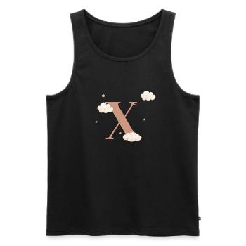 Letter x clouds stars - Men's Premium Organic Tank Top - black - Front - Michal (187cm)