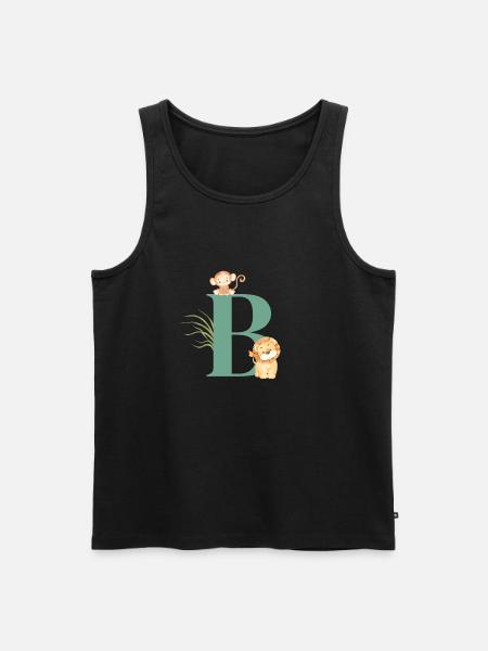 Letter b green jungle animals - Men's Premium Organic Tank Top - black