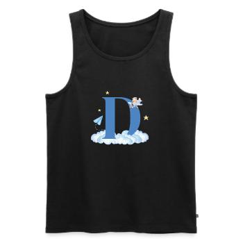 Buchstabe d blaue Wolken Flugzeug Kind - Männer Premium Bio Tank Top - Schwarz - Vorne - Michal (187cm)