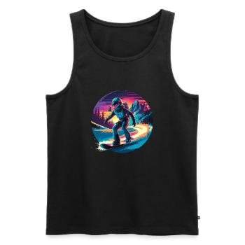 580er Jahre Snowboarden - Männer Premium Bio Tank Top - Schwarz - Vorne - Michal (187cm)