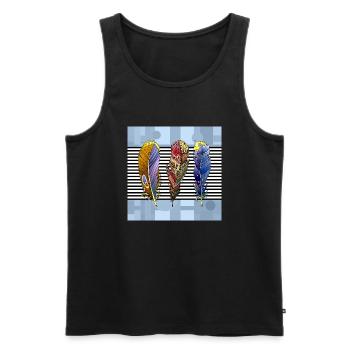 Feder - Männer Premium Bio Tank Top - Schwarz - Vorne - Michal (187cm)