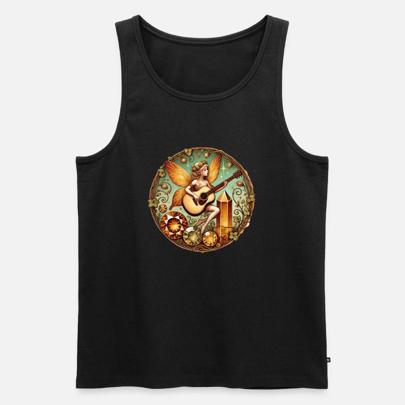 Gitarre Fee - Männer Premium Bio Tank Top - Schwarz