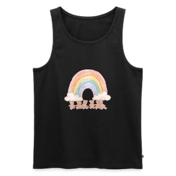 Ours arc-en-ciel - Débardeur bio Premium Homme - noir - Devant - Michal (187cm)