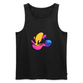 Piano Music School Pianist - Men's Premium Organic Tank Top - black - Front - Michal (187cm)