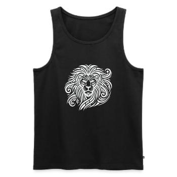 Leo tribal - Débardeur bio Premium Homme - noir - Devant - Michal (187cm)