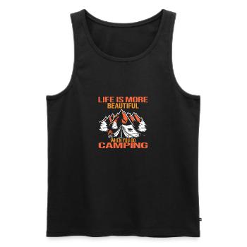 Das Leben ist wunderbar, wenn du Campen gehst - Männer Premium Bio Tank Top - Schwarz - Vorne - Michal (187cm)