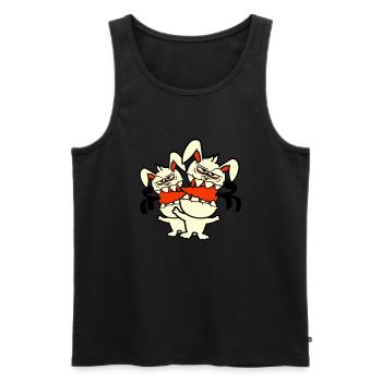 2 Bunnies Monster Friends Eat Carrots Carrots - Men's Premium Organic Tank Top - black - Front - Michal (187cm)