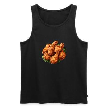 Fried Chicken Frittiertes Hühnchen Chicken Wings - Männer Premium Bio Tank Top - Schwarz - Vorne - Michal (187cm)