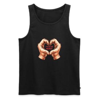 hände hand herz - Männer Premium Bio Tank Top - Schwarz - Vorne - AI Model Male 178 light (178cm)