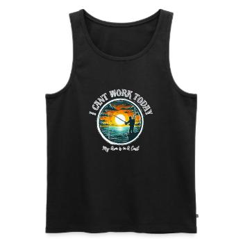 Better fishing than working - Men's Premium Organic Tank Top - black - Front - Michal (187cm)