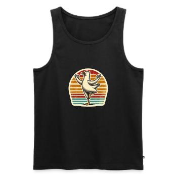 Eine Möwe macht Yoga - Männer Premium Bio Tank Top - Schwarz - Vorne - Michal (187cm)