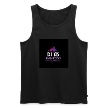 Dj as - Men's Premium Organic Tank Top - black - Front - Michal (187cm)