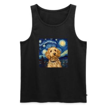 Goldendoodle Golden Doodle Van Gogh - Débardeur bio Premium Homme - noir - Devant - Michal (187cm)