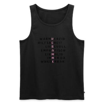 HEBAMME - Männer Premium Bio Tank Top - Schwarz - Vorne - AI Model Male 178 light (178cm)