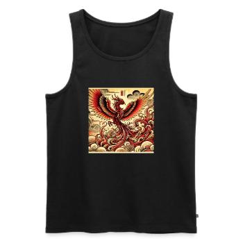 Phönix im japanischen Stil - Männer Premium Bio Tank Top - Schwarz - Vorne - AI Model Male 178 light (178cm)