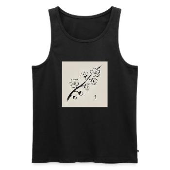 Pflaumenblüten nach japanischer Art - Männer Premium Bio Tank Top - Schwarz - Vorne - AI Model Male 178 light (178cm)