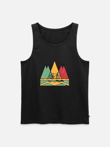 Cycling Touring - Men's Premium Organic Tank Top - black