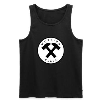 Working Class - Men's Premium Organic Tank Top - black - Front - AI Model Male 178 light (178cm)