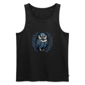 Eine Eule in Ähren - Männer Premium Bio Tank Top - Schwarz - Vorne - AI Model Male 178 light (178cm)
