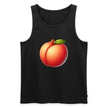 Pfirsichfrucht - Männer Premium Bio Tank Top - Schwarz - Vorne - AI Model Male 178 light (178cm)