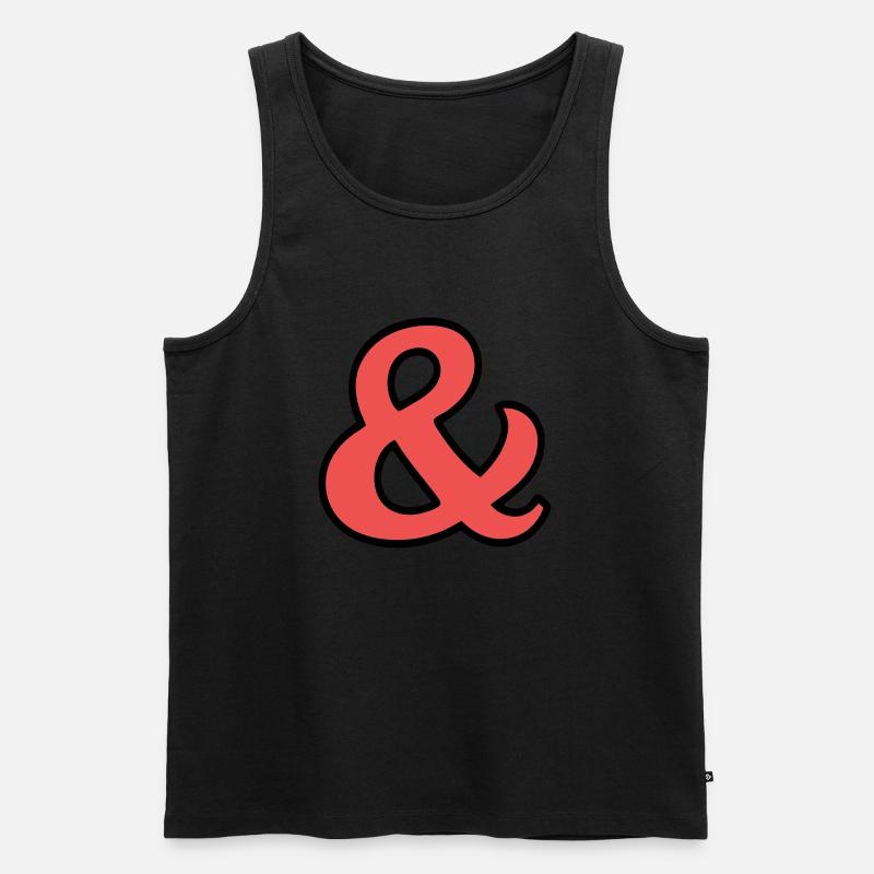 Und Zeichen - Männer Premium Bio Tank Top - Schwarz