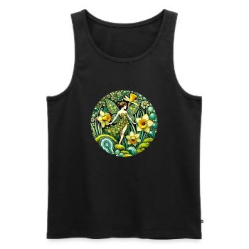 Daffodil Fairy - Men's Premium Organic Tank Top - black - Front - AI Model Male 178 light (178cm)