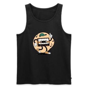 Dancing Cassette Tape (Vintage Style) - Débardeur bio Premium Homme - noir - Devant - AI Model Male 178 light (178cm)