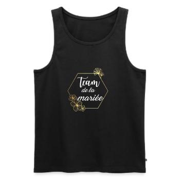 Team de la Mariée doré floral - Débardeur bio Premium Homme - noir - Devant - Michal (187cm)