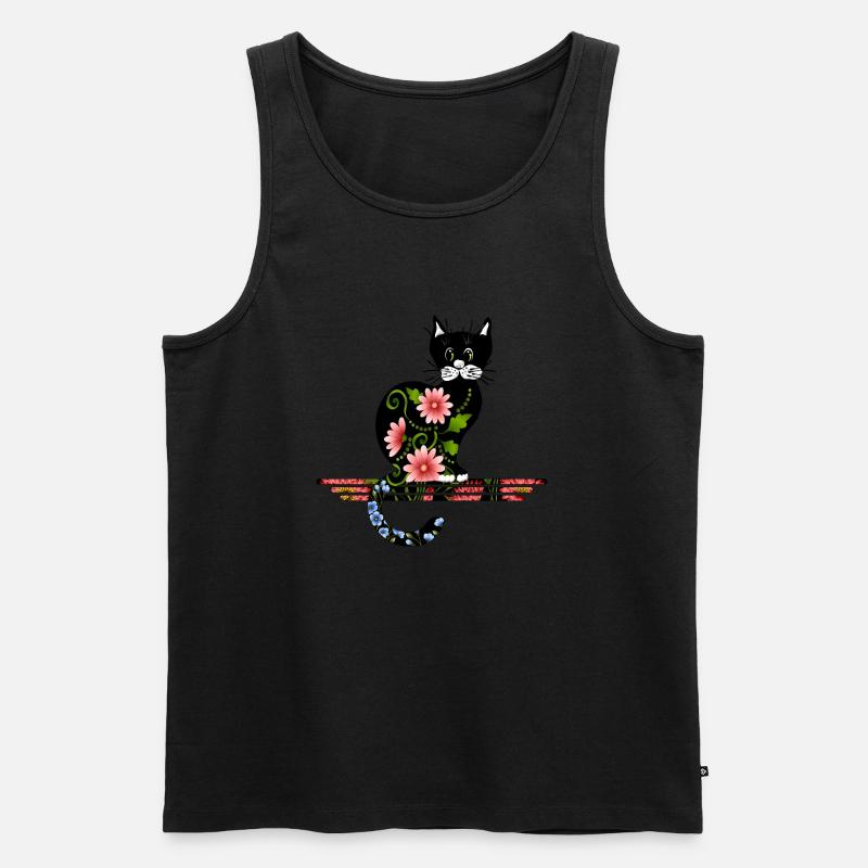 Katze - Männer Premium Bio Tank Top - Schwarz
