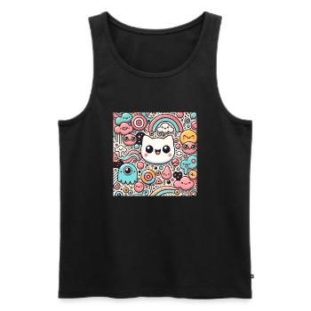 Sweet Toons Full - Männer Premium Bio Tank Top - Schwarz - Vorne - AI Model Male 178 light (178cm)