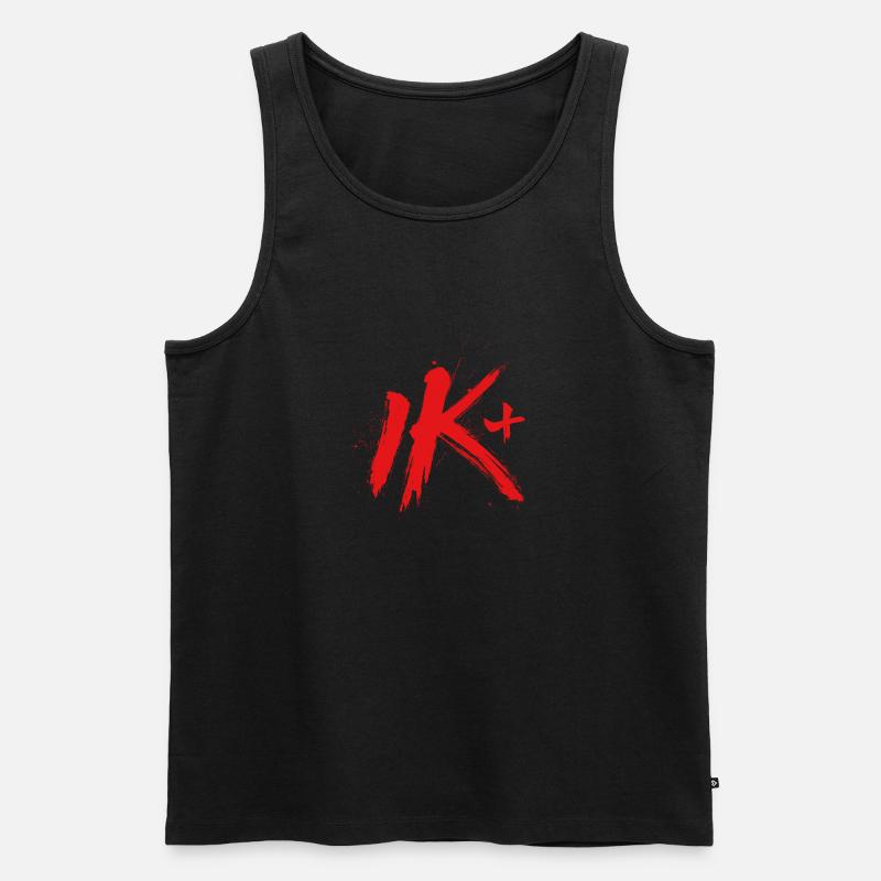 Rotes IK+-Logo - Männer Premium Bio Tank Top - Schwarz