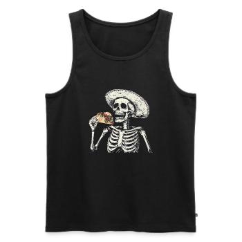 Skelett Taco Mexikanisches Essen Sombrero - Männer Premium Bio Tank Top - Schwarz - Vorne - AI Model Male 178 light (178cm)