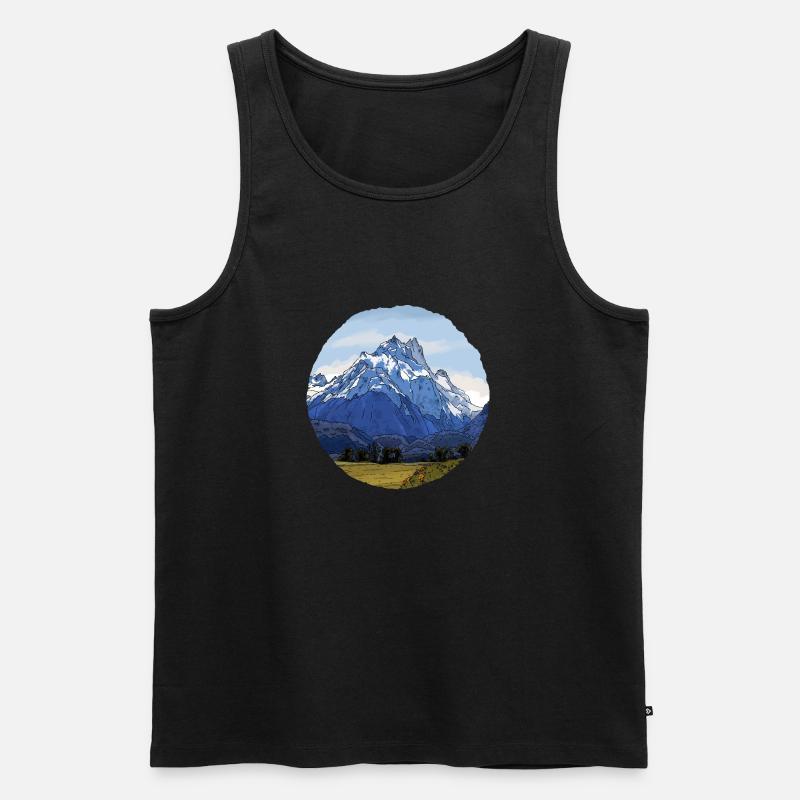 Die Berge Neuseelands - Männer Premium Bio Tank Top - Schwarz